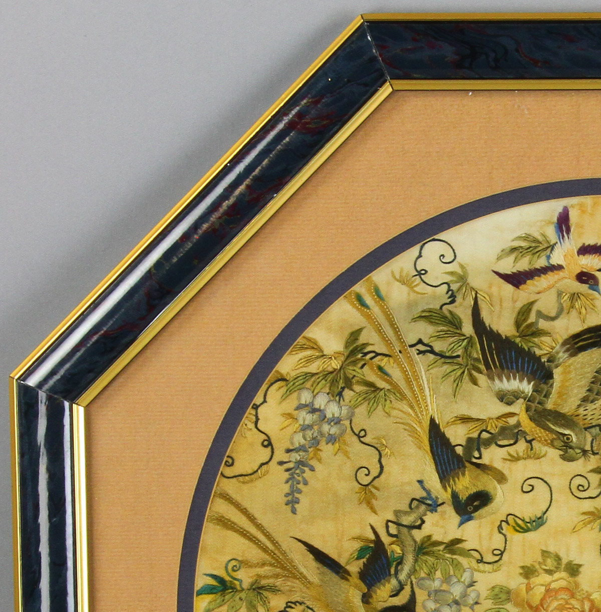 Chinese embroidered panel, 19th century, 20" W. - Image 3 of 5