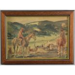 Edward Vance Warren (American, b.1881), polo players, watercolor, 9 1/2" x 13 1/2", framed 12" x