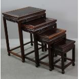 Set of four Chinese nesting tables, 29" x 14" x 26".