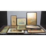 Collection of Asian artworks, ten (10) total to include: woodblock prints; painting on silk;