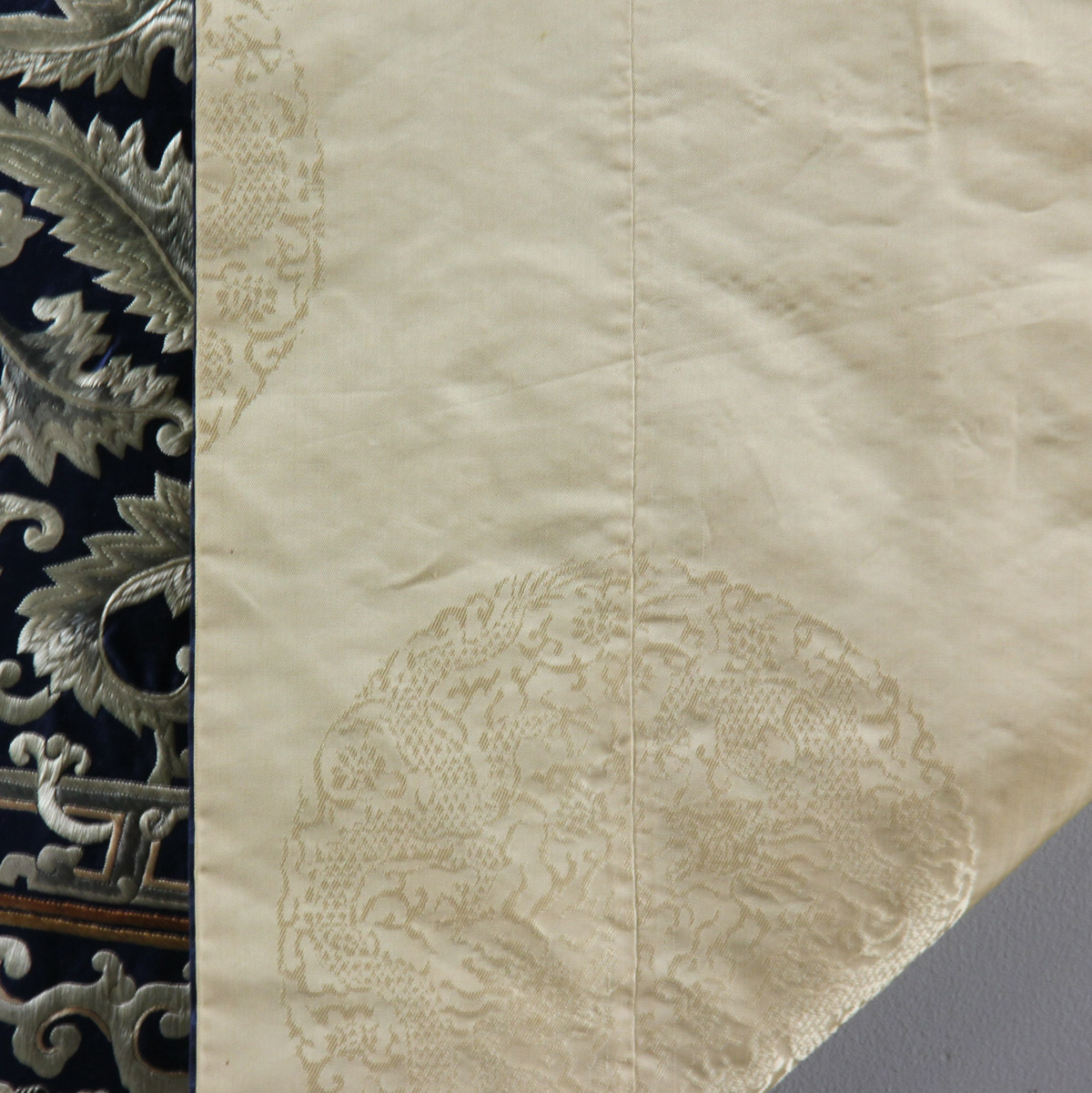 Early 20th century Chinese embroidered cloth, originally used as piano shawl, 60" x 36". Some - Image 7 of 7