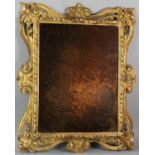 18th century continental giltwood mirror, 32" x 25".