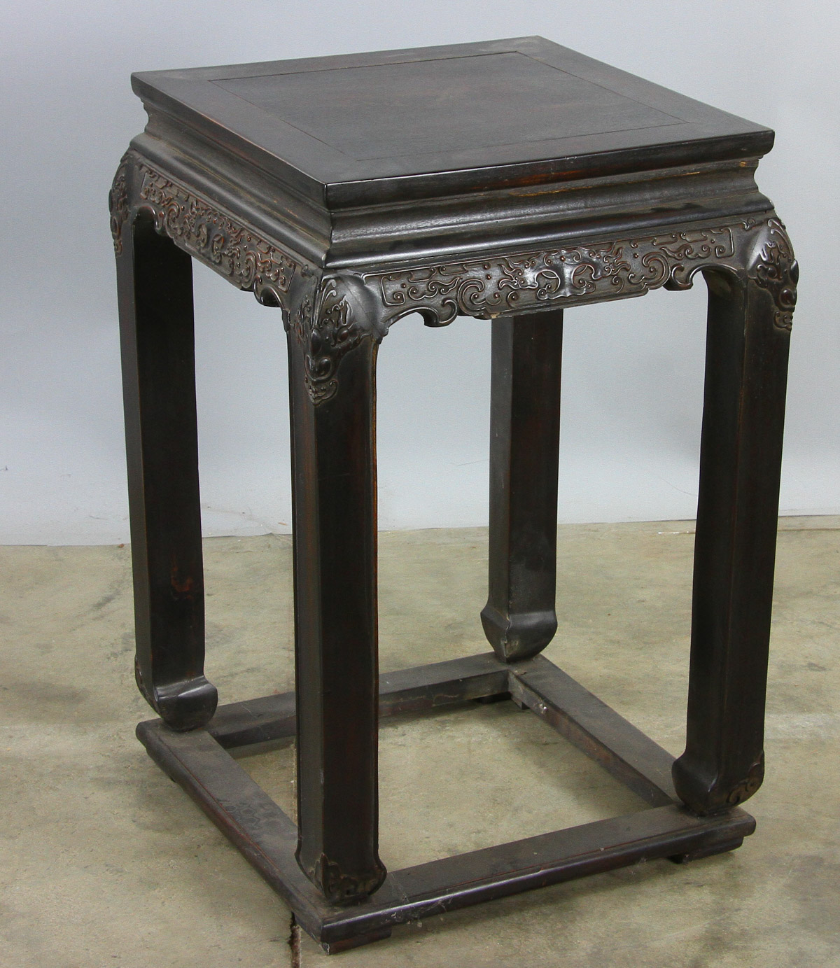 Large Chinese hardwood stand (probably zitan), 29" x 19" x 19".