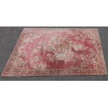 20th century Chinese floral rug, 11' x 8'. Provenance: Topsfield, Massachusetts estate.