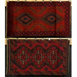 Two semi-antique Baluch carpets, Persian, one 6' 4" x 3' 6", the other 6' x 3' 6". Provenance: