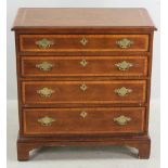 Four-drawer chest by 'Henredon Fine Furniture, Folio Four', inlaid top, 30 1/2" H x 28 3/4" W x