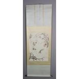 Chinese scroll of watercolor painting, signed Keran (Li Keran), 29" x 20".