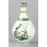 Chinese late 19th century Famille Verte vase, 13 1/2" H.