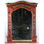 Chinese wood frame mirror, 72" H x 57" W. Provenance: West Palm Beach, Florida estate.