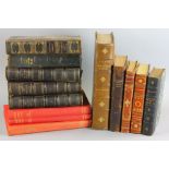 Collection of books, some leather-bound, most late 19th century, no complete sets.