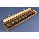 Chinese Imperial ink bar with nine raised Imperial dragons in nine positions, 18" X 2".