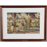 Edward Vance Warren (American, b.1881), polo, watercolor, 8 1/2" x 12 1/2", framed 14" x 18".