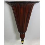 Fluted mahogany demilune wall shelf, 30" x 23" x 12".