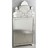 Antique Venetian mirror, 57" x 27". Provenance: Contents of a West Canton St, Boston estate.