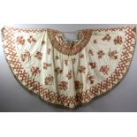 Late 19th/early 20th century Middle Eastern embroidery cloak decorated with flower pattern 87" L x