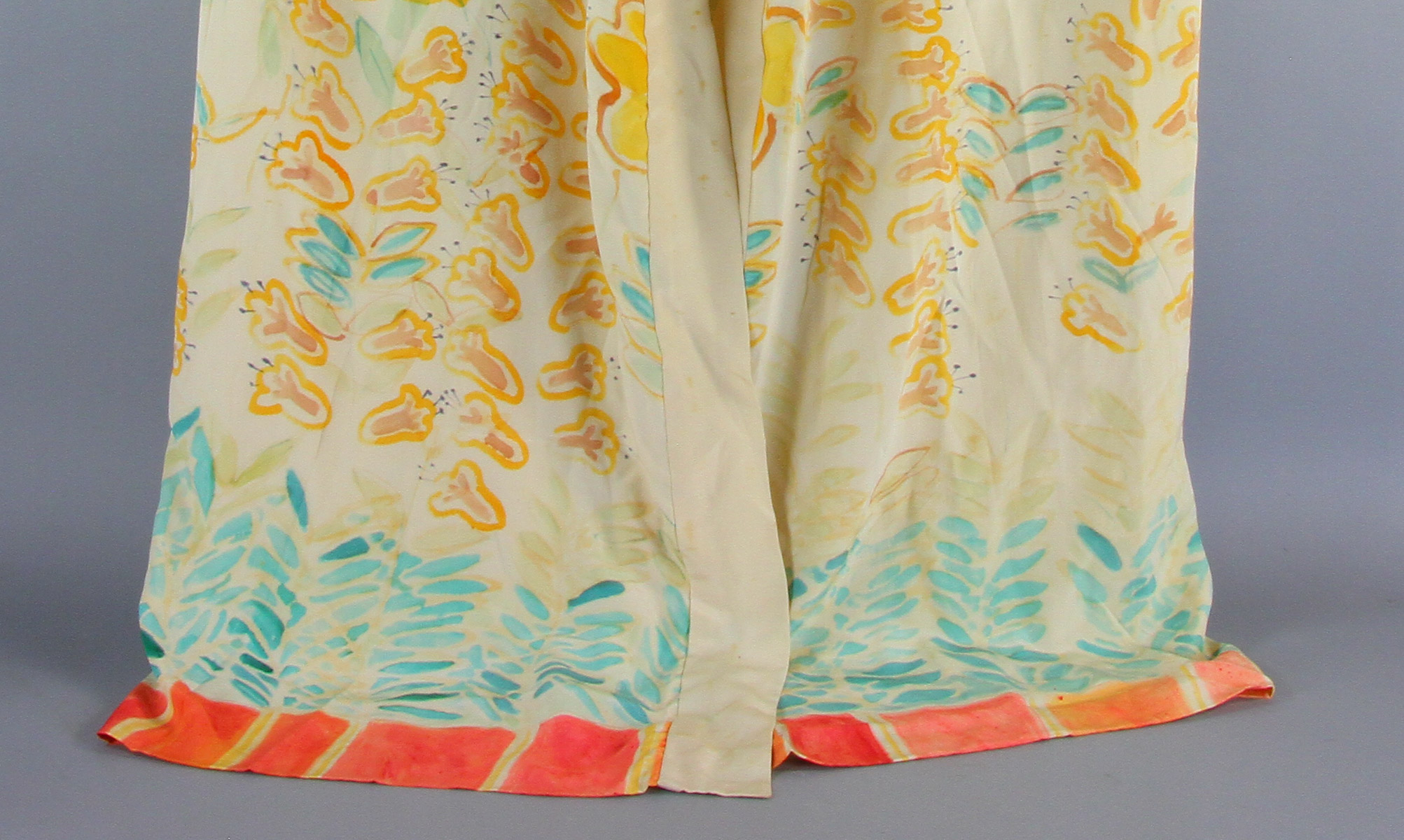 Japanese silk kimono as pajamas, 52" H x 56" W. - Image 4 of 5