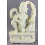 Southeast Asian carved marble figures, 21" x 13". Provenance: Massachusetts collection.