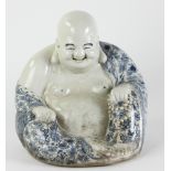 Chinese blue and white porcelain Buddha, 10" H.