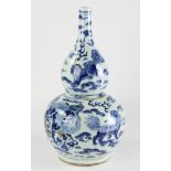 Large Chinese blue and white vase, 17 1/2" H.