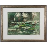 K. Kilbourne, 'Lily Pond', watercolor, signed, 14" x 19 1/2", frame 22" x 28".