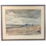 Ernst Huber, Coney Island, New York, watercolor on paper, signed and dated 1953, 18" x 24 1/2",