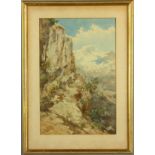 Cliff landscape, watercolor on paper, signed Widforss, (Gunnar Mauritz Widforss, California/