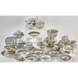 Collection of 19th century Staffordshire black transfer-decorated children's miniature tableware