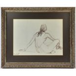 Drawing of woman, signed Marshall L/L, 14 1/2" x 20" (sight), frame 24" x 29 1/4". Provenance: