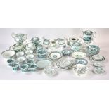 Collection of 19th century Staffordshire green transfer-decorated children's tea sets and