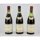 Three 1969 Clos-Vougeot Burgundy. Provenance: Santa Barbara, California collection, property of a