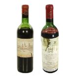 1964 Chateau Mouton Rothschild, Pauillac, bottle # 153847, and 1966 Chateau Cos d'Estournel, Saint-