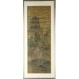 Chinese watercolor painting on paper, attributed to Gu Jianlong, framed and under glass, frame