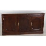 Mahogany three-door server, 33" H x 66" W x 20" D.