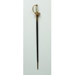 Early-to-mid 19th century French rapier with ormolu bronze and mother-of-pearl handle, 35 1/2" L,