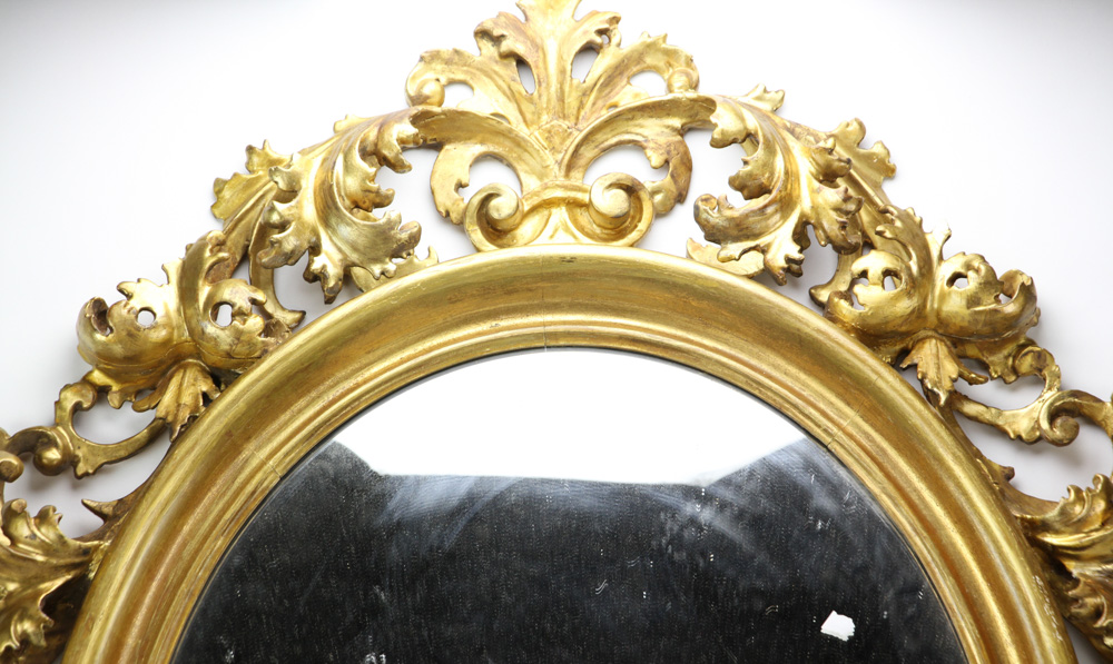 19th century Venetian hand-carved gold leaf mirror, 42" x 31". - Image 2 of 5