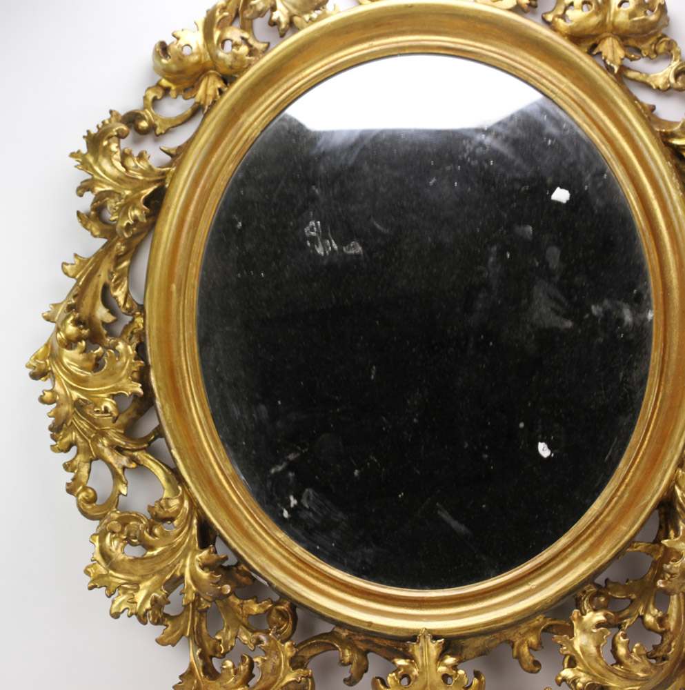 19th century Venetian hand-carved gold leaf mirror, 42" x 31". - Image 4 of 5