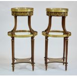 19th century French exceptional quality ormolu bronze mounted occasional tables having marble