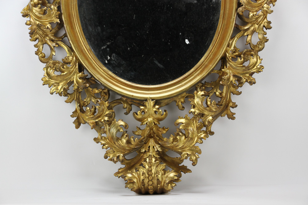 19th century Venetian hand-carved gold leaf mirror, 42" x 31". - Image 3 of 5