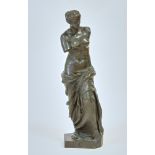 Circa 1840 Barbedienne bronze sculpture of Venus, original patina, foundry mark, 8" x 10" x 34 1/4".