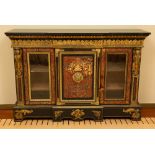 Ormolu-mounted brass Boulle marquetry and ebony bibliotheque basse. Probably Napoleon II.