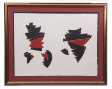 MODERN SCHOOL Abstract composition coloured lithograph, indistinctly signed and numbered 83/85 in