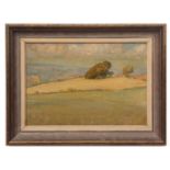 AR GERALD ALFRED COOPER, ARCA (1898-1975) Landscape scene oil on board 23 x 33cms