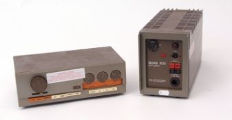 Quad 33 pre-amplifier serial number 20654 and 303 power amplifier serial number 20928, 26 and
