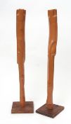 Pair of 20th century wooden sculptures, King and Queen, both approx 97cms high (2)