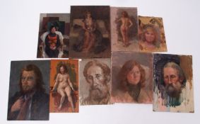 AR RONALD BENHAM, RBA, NEAC (1915-1993) Portrait and figurative studies group of nine oils on