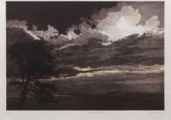 AR GREENWOOD (20th century) "Border country" etching/aquatint, signed, dated 80, numbered 322/350