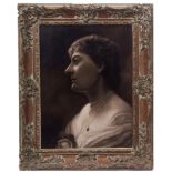 AR JOHN MILLS (19th/20th century) Portrait of Lizzie Darker Mills (nee Cooper) oil on canvas, signed