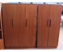 Mid-century E Gomme for G-Plan teak three-door wardrobe, together with a further two-door example (