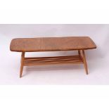 Mid-century teak coffee table with shelf, 105cms wide