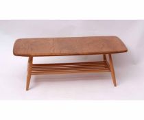 Mid-century teak coffee table with shelf, 105cms wide